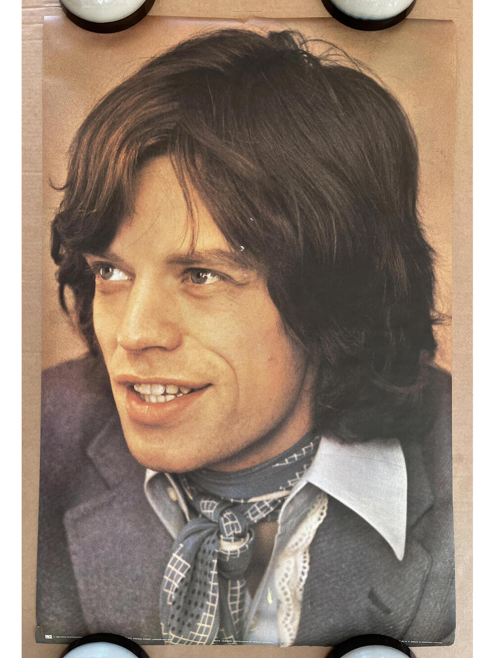 Vintage Original 1970s Pace International Mick Jagger Poster Music Rolling Stone